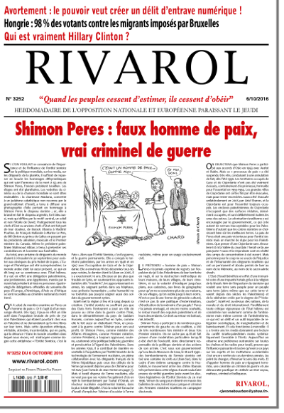 Rivarol n°3252 du 6/10/2016 (Papier)