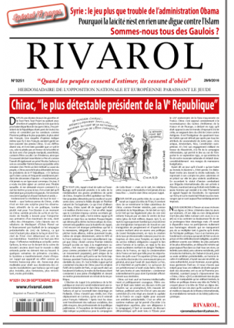 Rivarol n°3254 du 29/9/2016 (Papier)