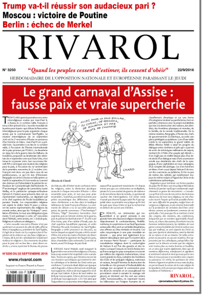 Rivarol n°3250 du 22/9/2016 (Papier)