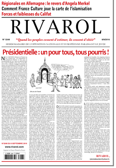 Rivarol n°3248 du 8/9/2016 (Papier)