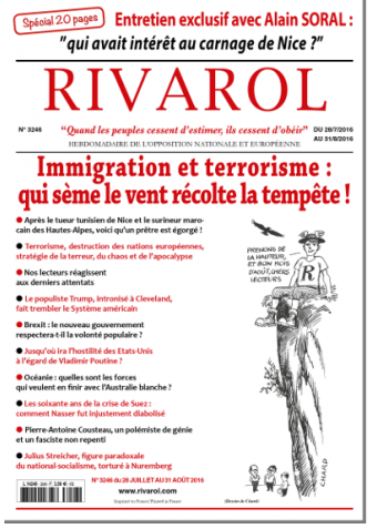 Rivarol n°3246 du 28/7 au 31/8/2016 (Papier)
