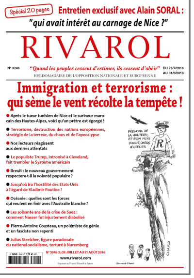 Rivarol n°3246 du 28/7 au 31/8/2016 (Papier)