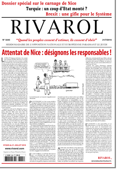 Rivarol n°3245 du 21/7/2016 (Papier)