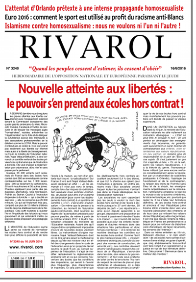 Rivarol n°3240 du 16/6/2016 (Papier)