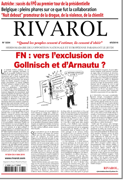 Rivarol n°3234 du 4/5/2016 (Papier)