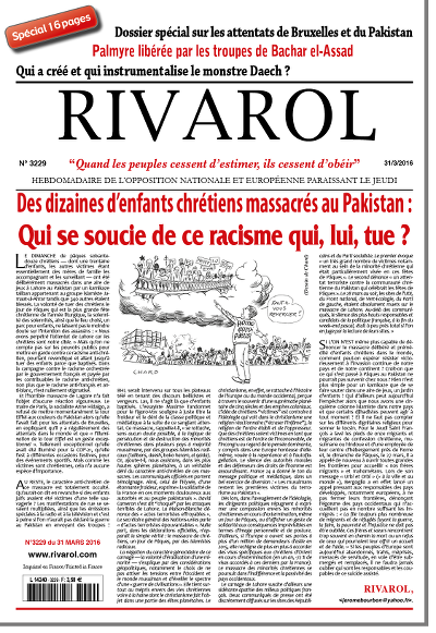 Rivarol n°3229 du 31/3/2016 (Papier)