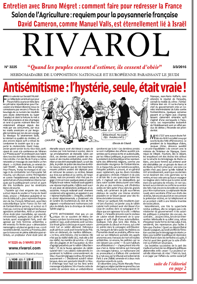 Rivarol n°3225 du 3/3/2016 (Papier)