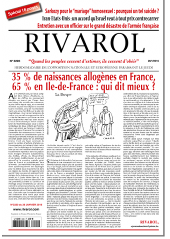 Rivarol n°3220 du 28/1/2016 (Papier)