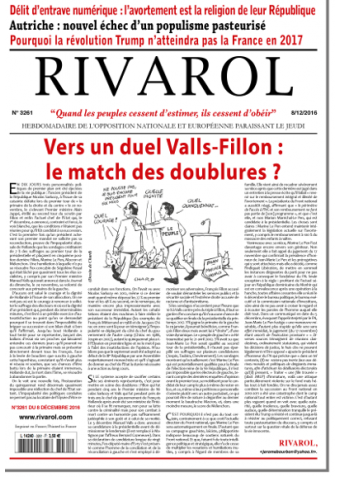 Rivarol n°3261 du 8/12/2016 (Papier)
