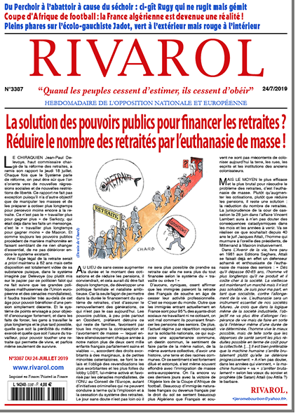 Rivarol n°3387 du 24/7/2019 (Papier)