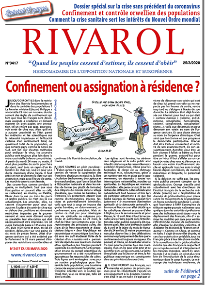Rivarol n°3417 du 25/3/2020 (Papier)