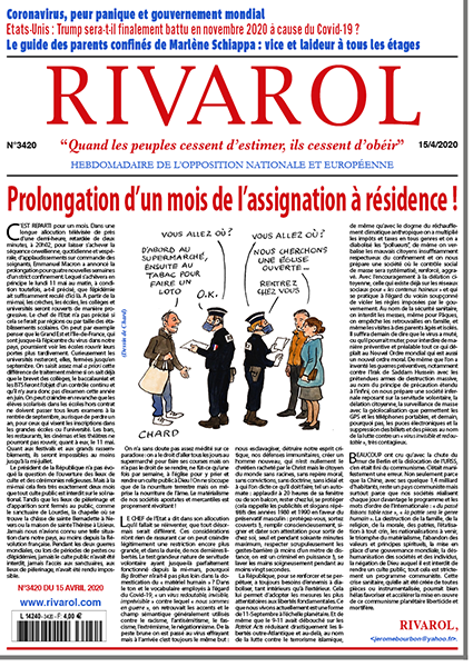 Rivarol n°3420 du 15/4/2020 (Papier)