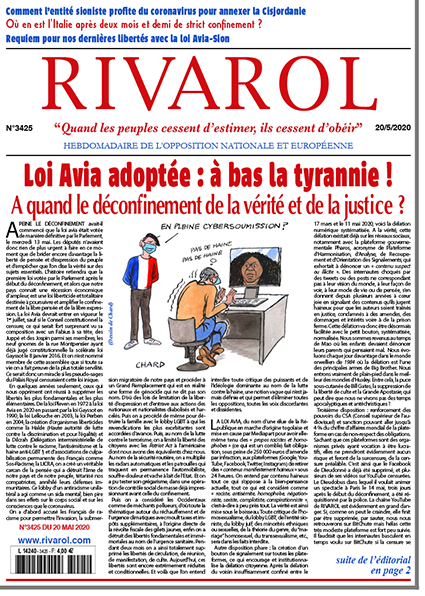 Rivarol n°3425 du 20/5/2020 (Papier)