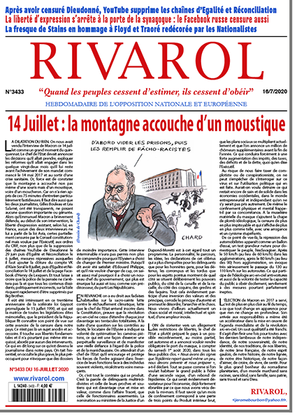 Rivarol n°3433 du 16/7/2020 (Papier)