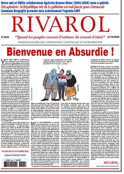 Rivarol n°3443 du 21/10/2020 (Papier)