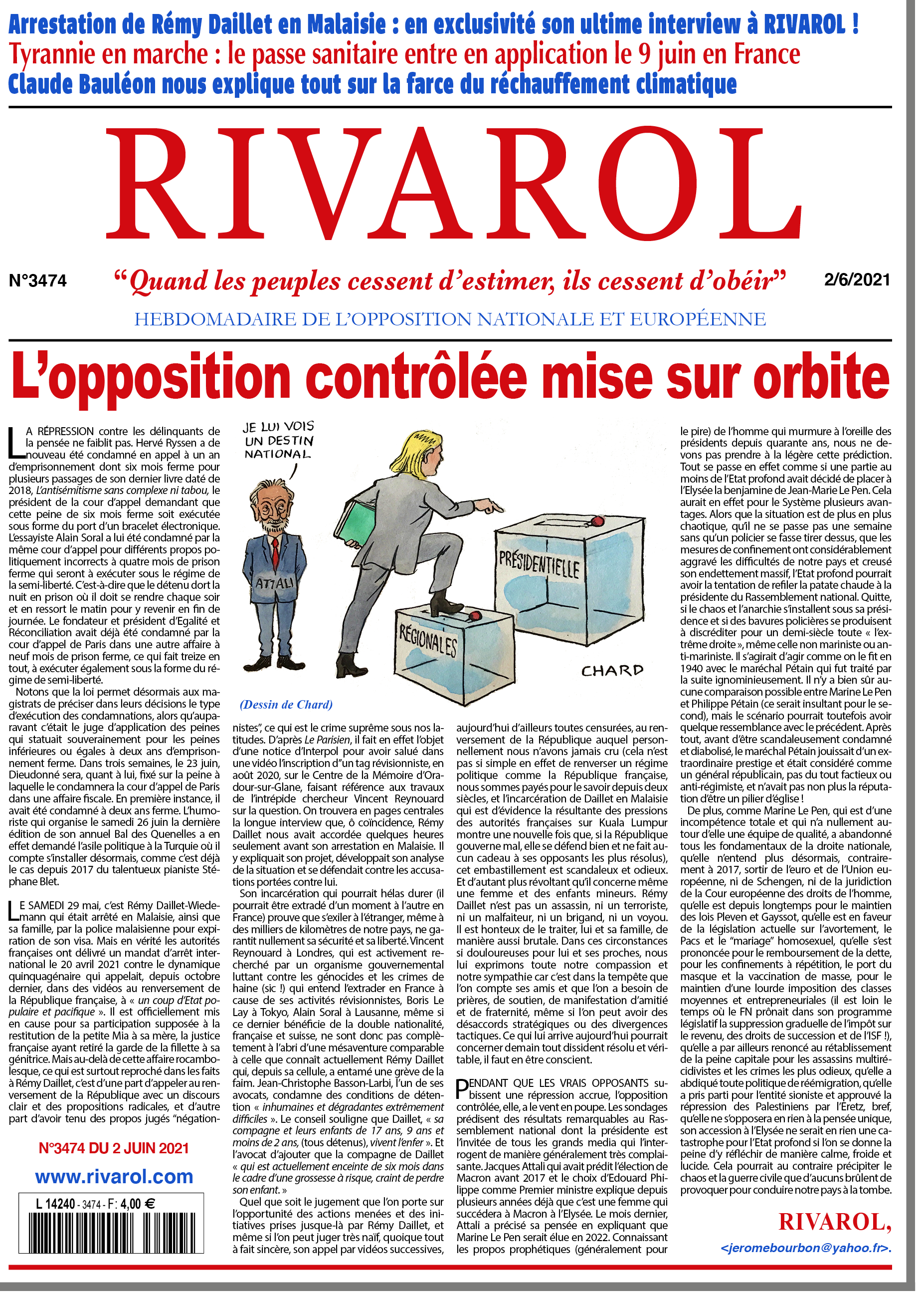 Rivarol n°3474 du 2/6/2021