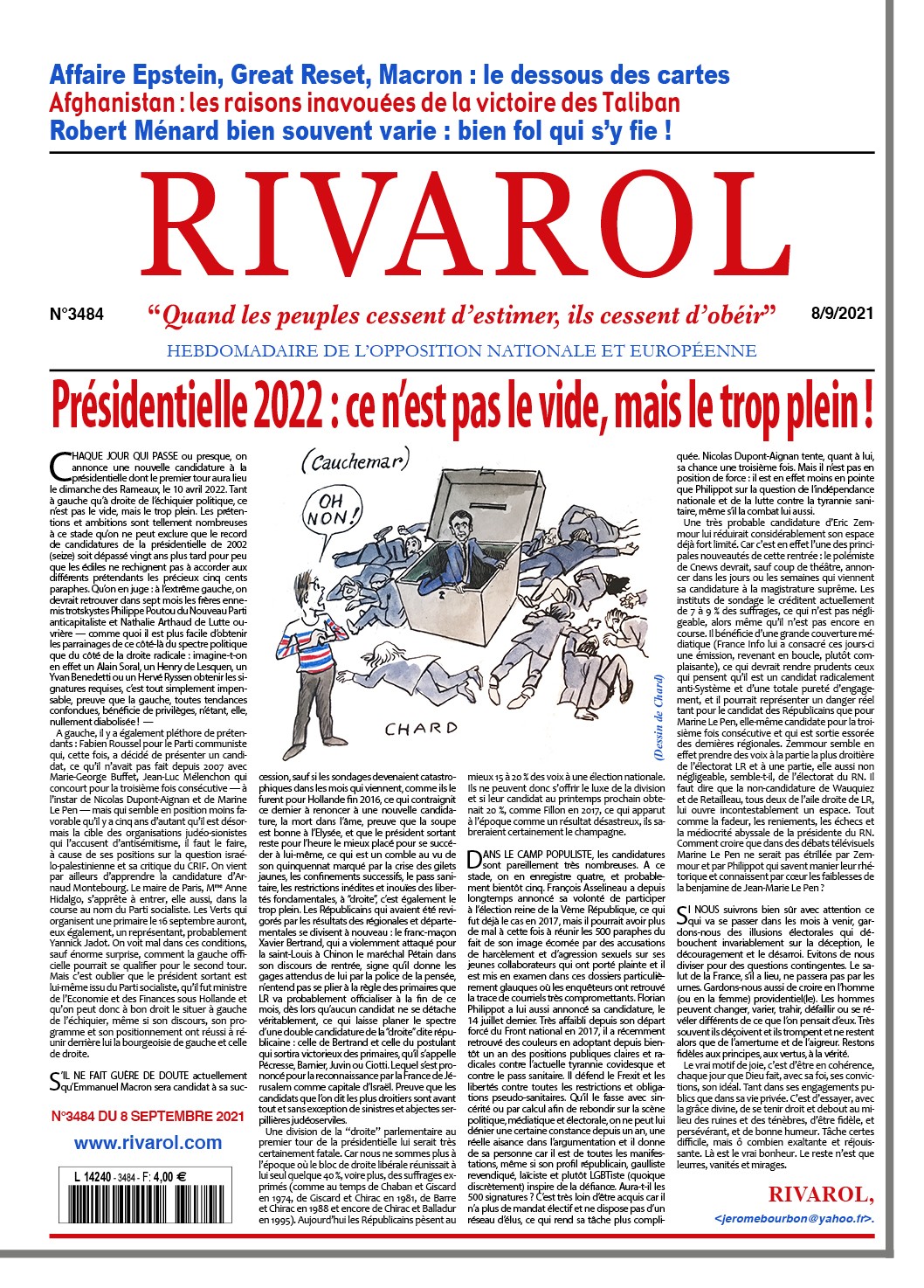 Rivarol n°3484 du 8/9/2021