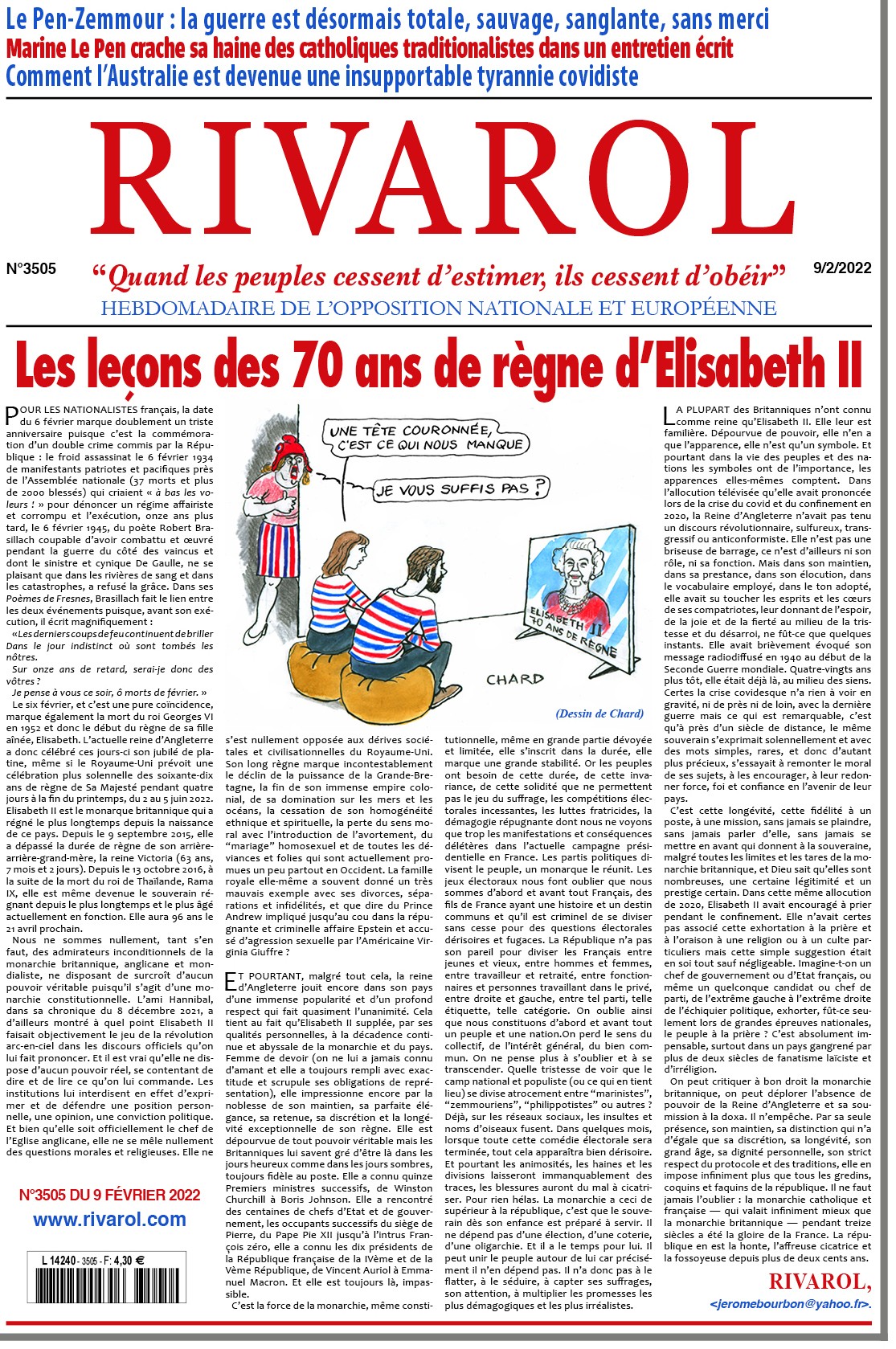 Rivarol n°3505 du 9/2/2022