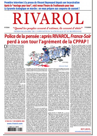 Rivarol n°3544 du 7/12/2022