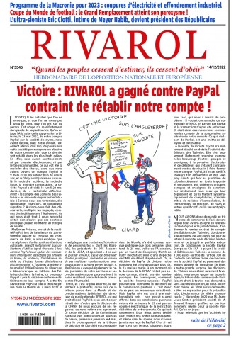 Rivarol n°3545 du 14/12/2022
