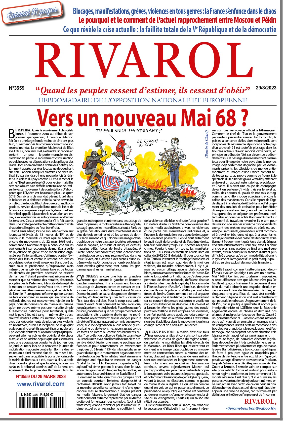 Rivarol n°3559 du 29/3/2023