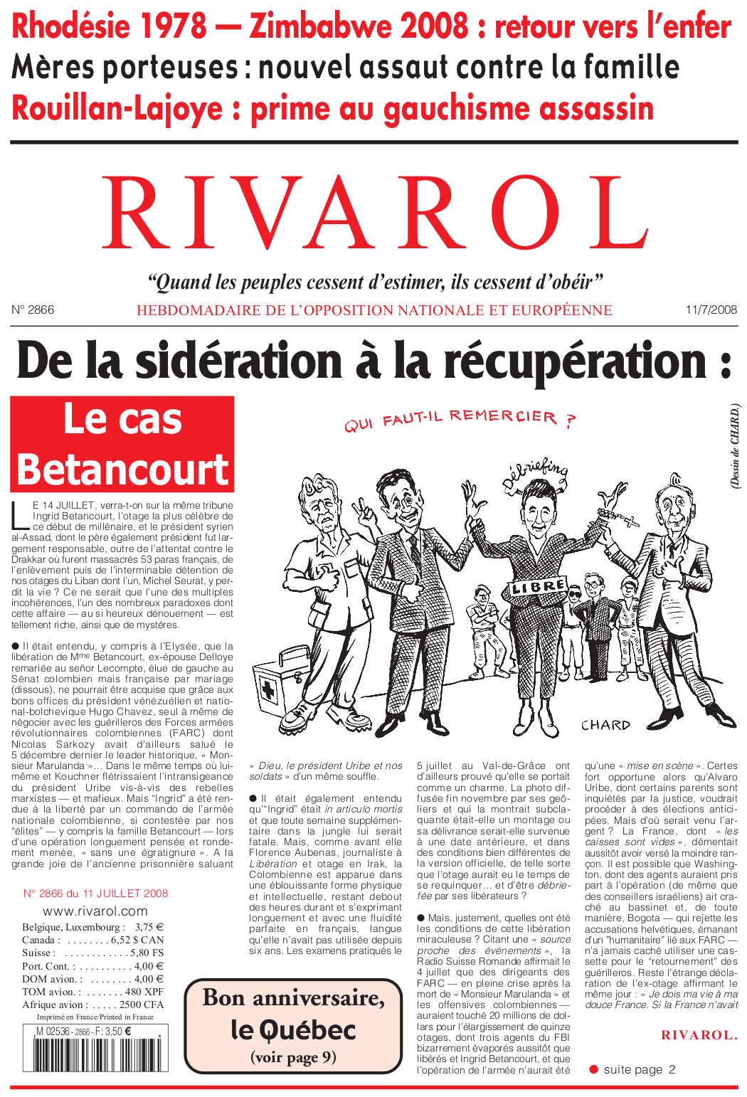 Rivarol n°2866 version numérique (PDF)