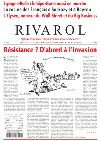 Rivarol n°2850 version numérique (PDF)