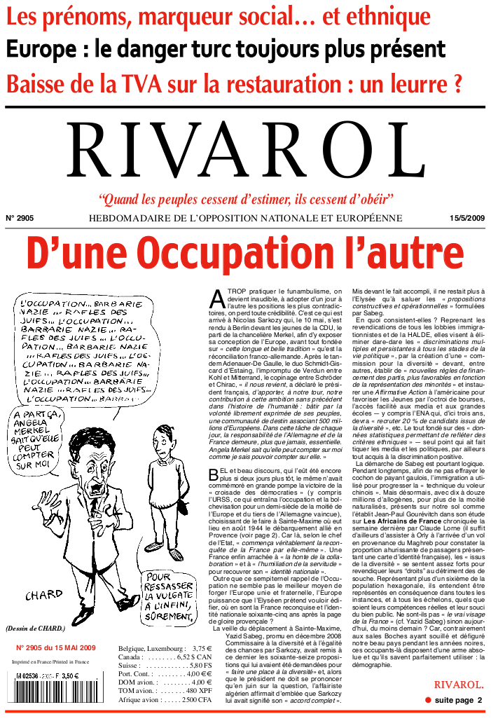 Rivarol n°2905 version numérique (PDF)
