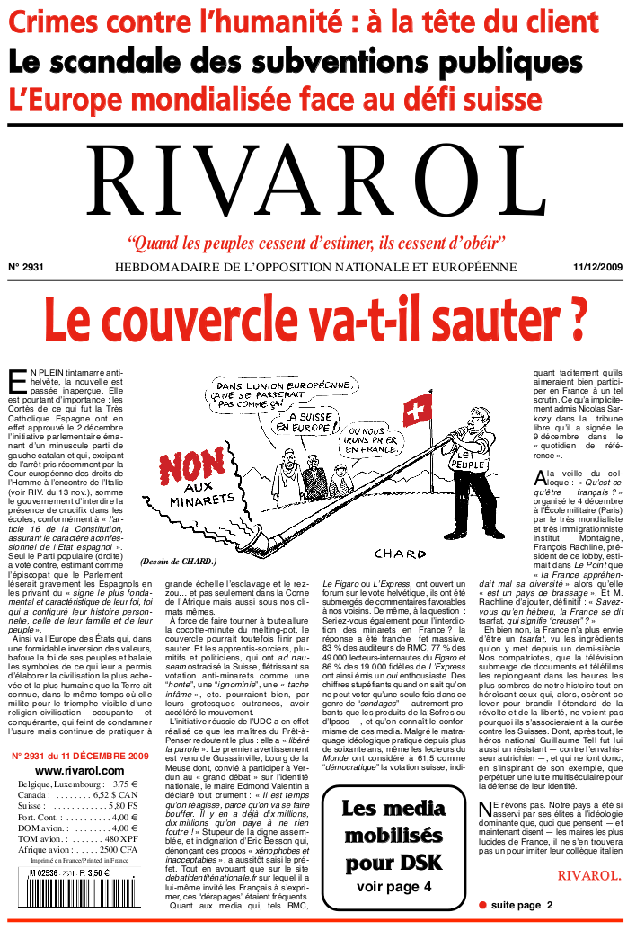Rivarol n°2931 version numérique (PDF)