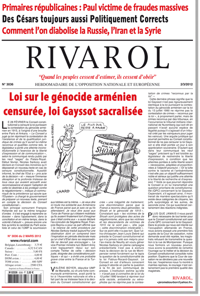 Rivarol n°3036 version numérique (PDF)