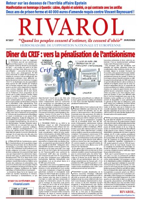 Dernier numéro Rivarol