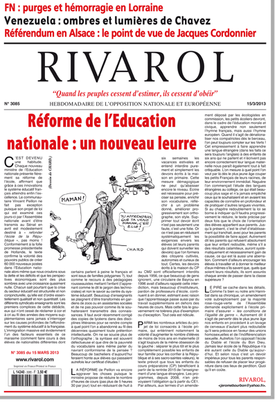 Rivarol n°3085 version numérique (PDF)